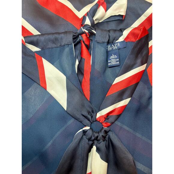 Chaps Blue and Red Sleeveless Halter Top Size Large - Picture 3 of 3